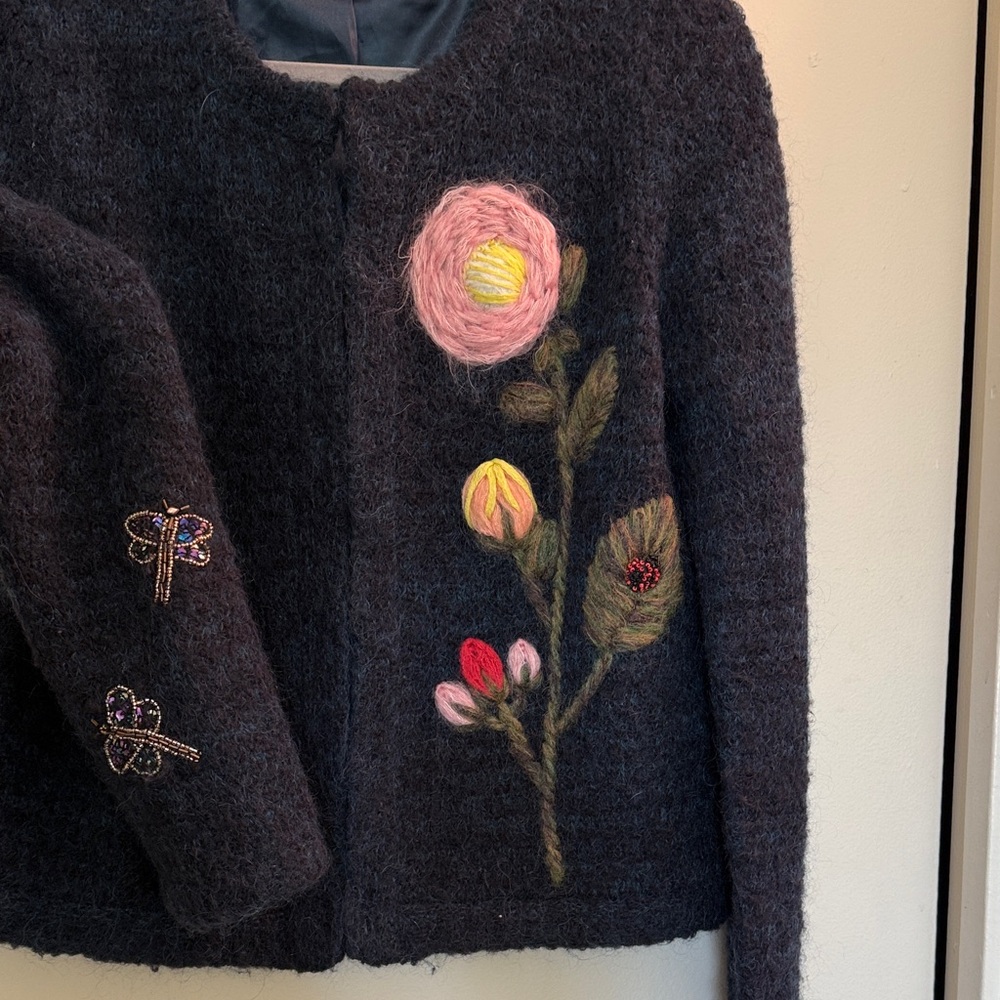 Anthropologie MOTH Vertical Garden Cardigan